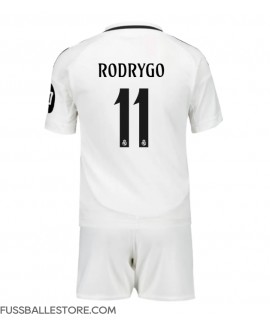 Günstige Real Madrid Rodrygo Goes #11 Heimtrikotsatz Kinder 2024-25 Kurzarm (+ Kurze Hosen)